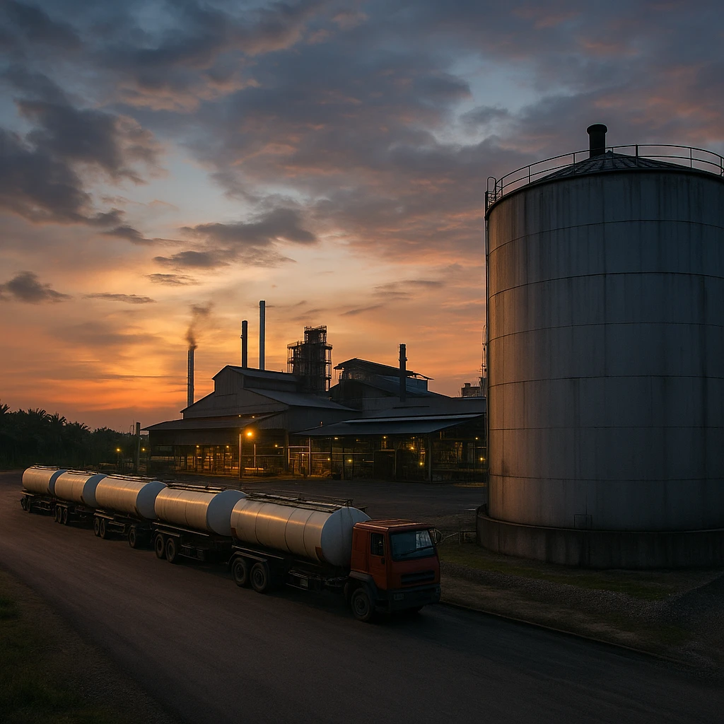 CPO futures slip on easing crude and competing oils, but Indonesia’s B50 mandate and firm exports underpin the market.