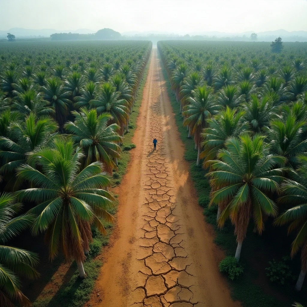 Palm oil market illustration